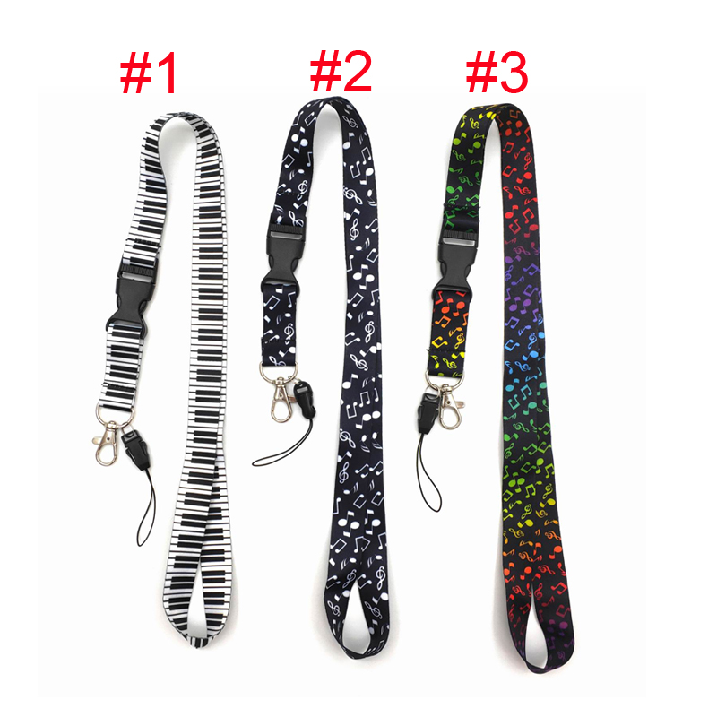 Music Digital Buckle Lanyard New Design Piano Rainbow Lanyard for Keys ID Card for Phone Straps Hanging Rope Lariat