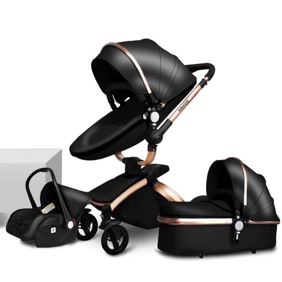 Babyfond Fast Shipping Door To Door Luxury Baby Stroller 3 in 1 Folding bi-directional high landscape stroller baby pram chin