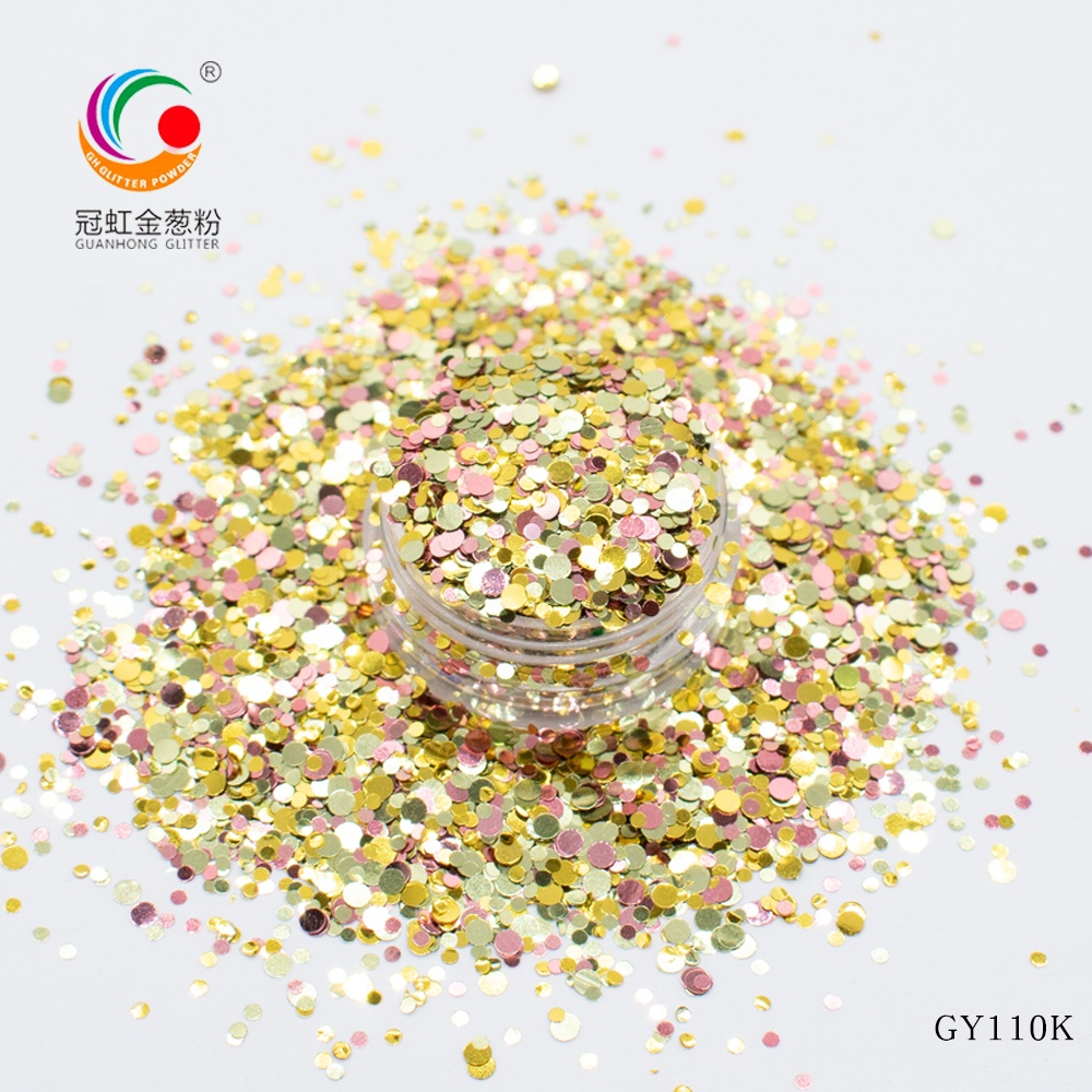 New Design Round Mix Glitter Wholesale Bulk Polyester Chunky Glitter Crafts Nail Art Decoration Glitter Powder