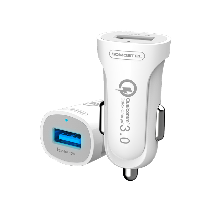 Somostel Portable Usb Car Charger Cargador De Coche QC3.0 Carga Rpida Con Luz LED Cargador De Coche USB Cargador Inteligente