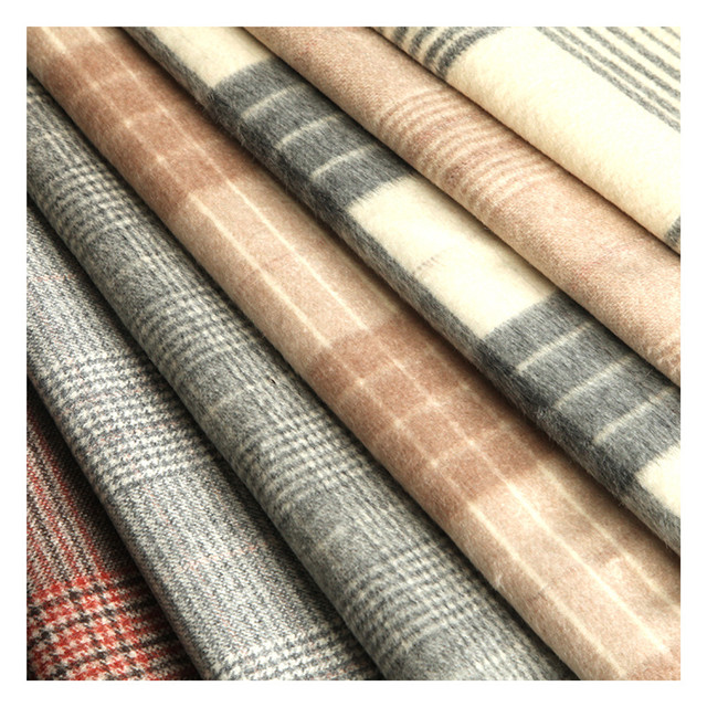 Double sided Plaid small fragrant fabric women's windbreaker coat dress woolen herringbone plaid fabric