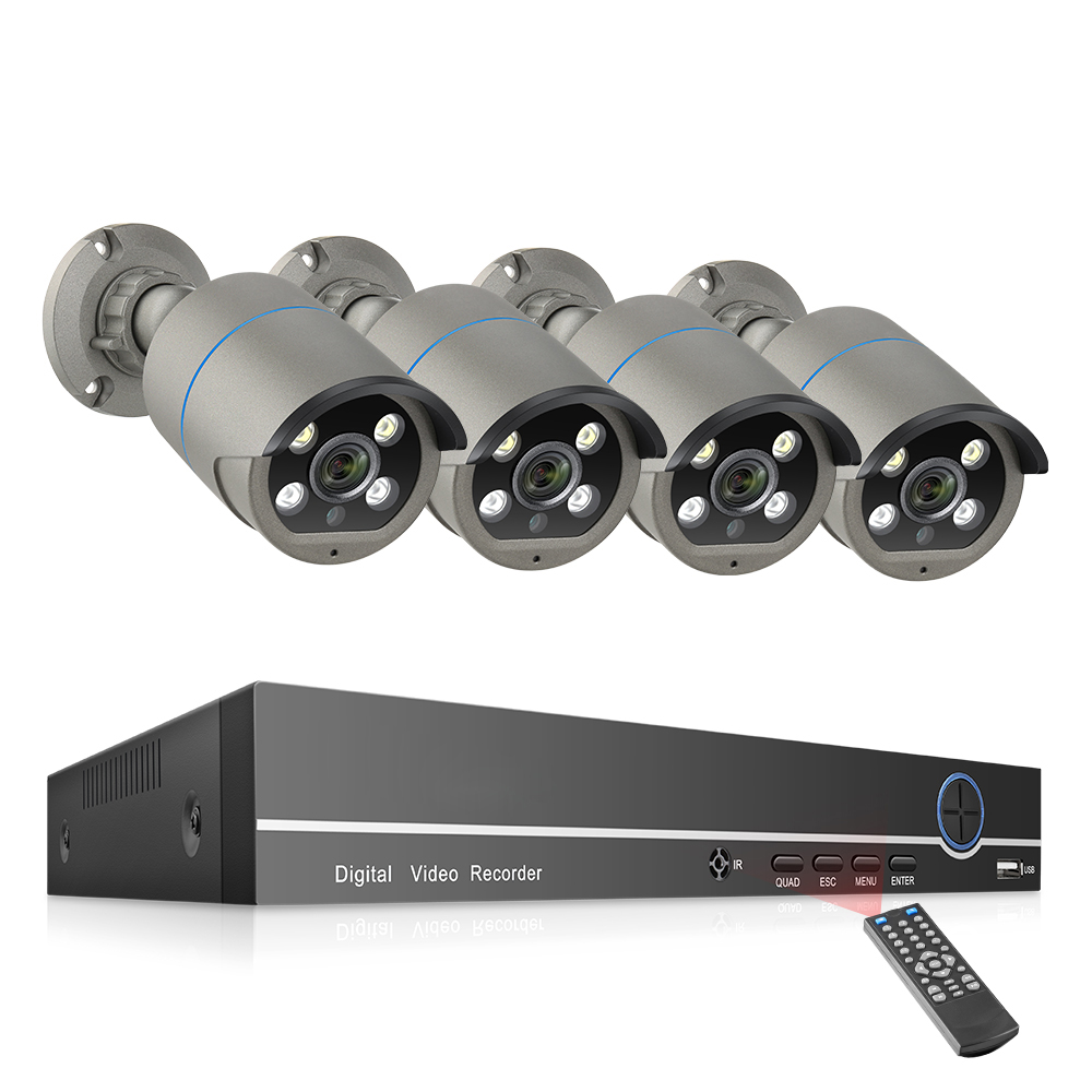 Профессиональная 2-мегапиксельная HD P2P NVR POE Kit 1080P AI двухсторонняя аудио камера распознавание лица система безопасности