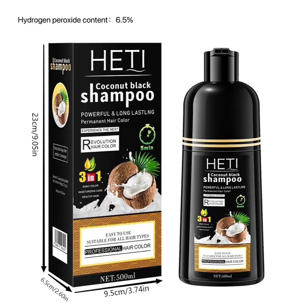 500ML 3-in-1 Coconut Natural Hair dye Multi-color optional wash black hair dye