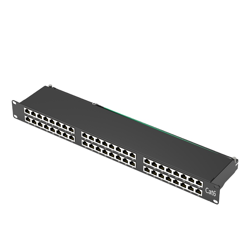 Экранированная панель-патч, 48 портов, 2u, 19 дюймов, сеть данных, Cat6 Rj45, стойка, 48 портов, 19-дюймовая сетевая панель-патч