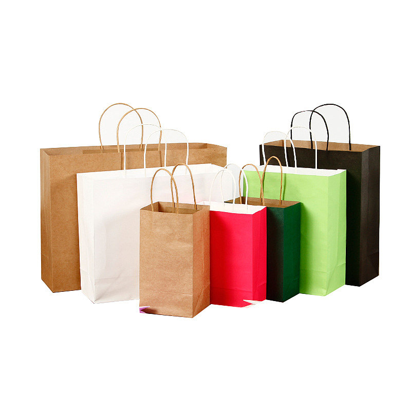 Wholesale Custom Logo Clothing Shopping Bag Packaging Gift White Kraft Paper Bag With Rope Handle