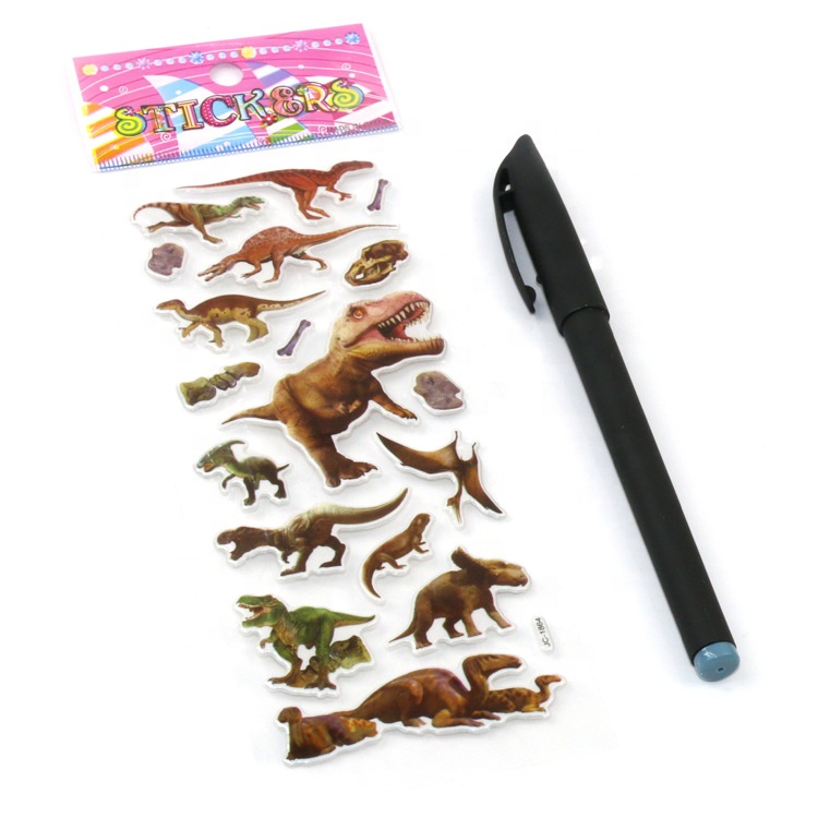 Custom cartoon decorative 3d foam adhesive glitter puffy stickers