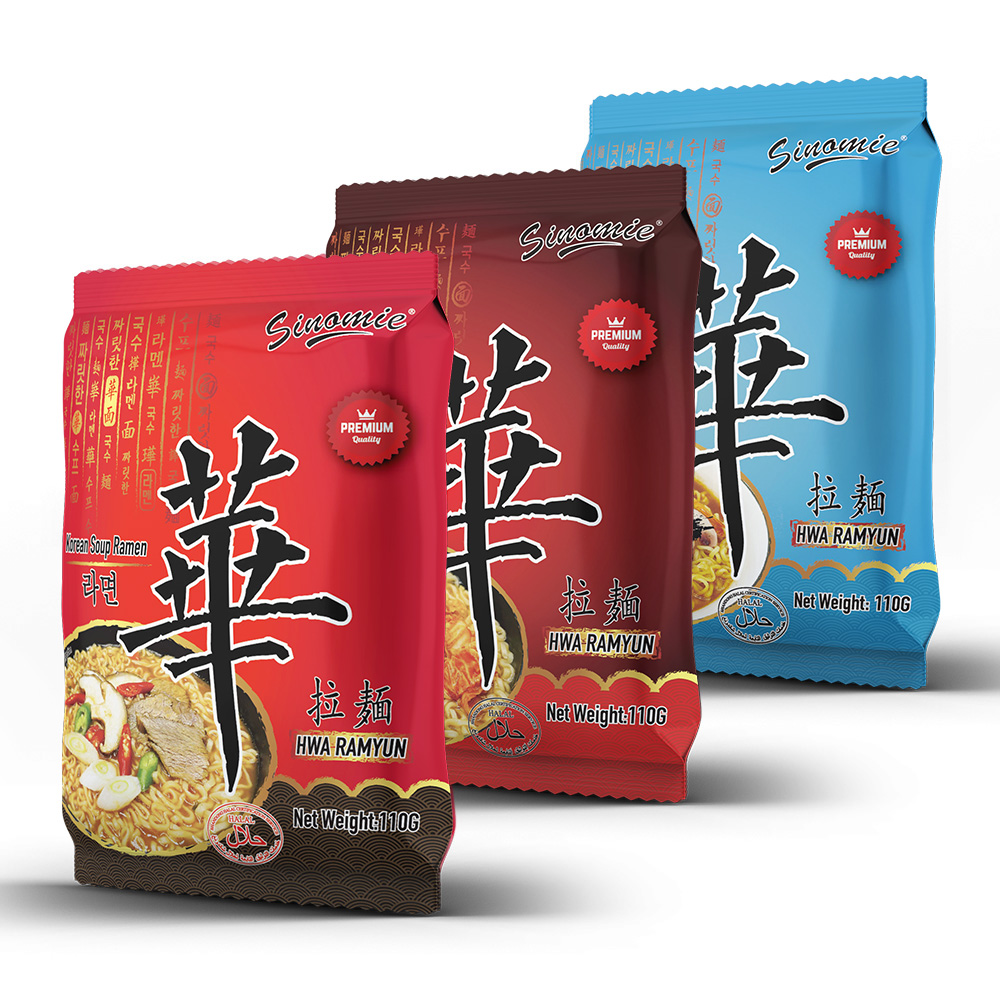 China Factory Sinomie Brand New Product Halal Spicy Kimchi Flavor Korean Ramen Instant Soup Noodles