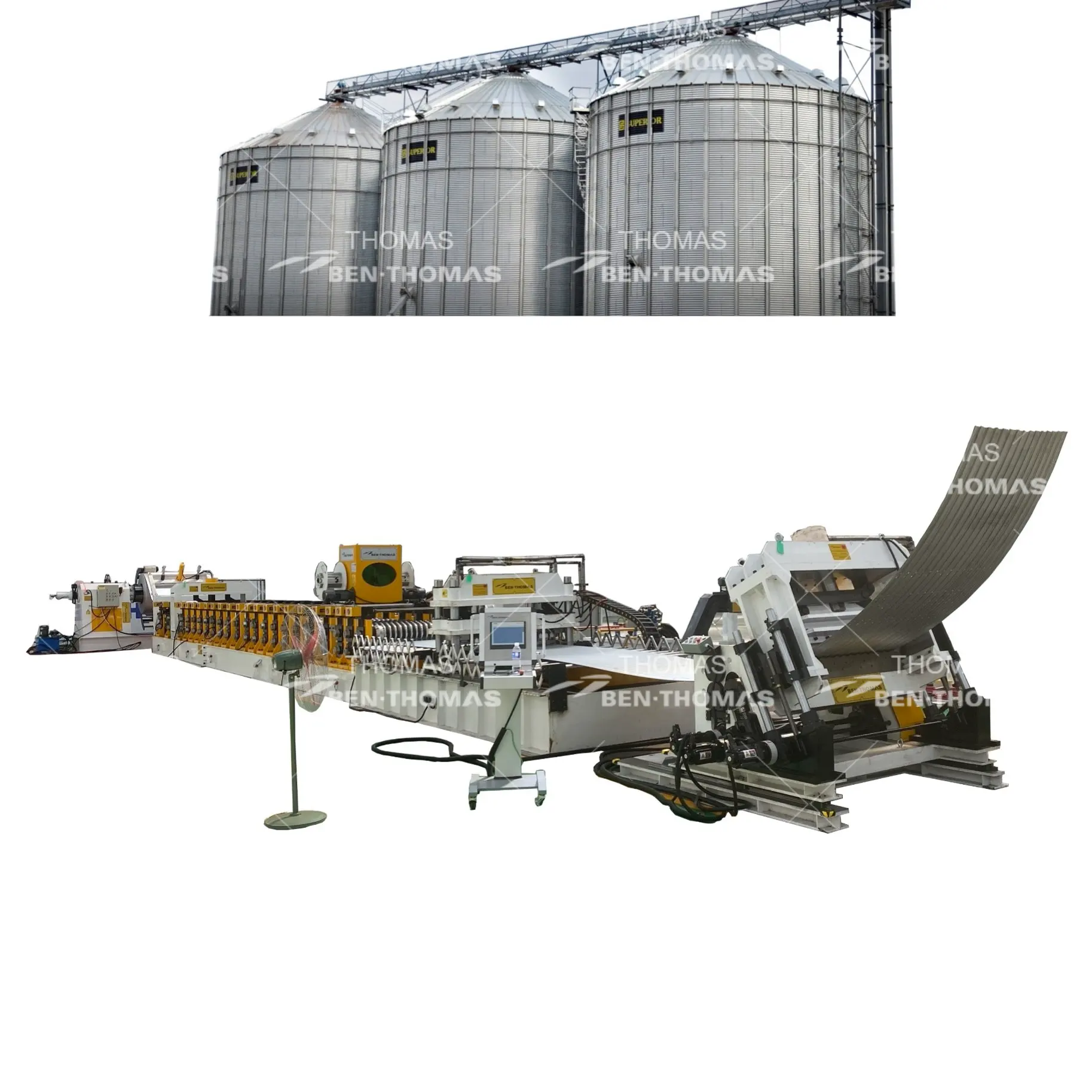 Automatic Galvanized Steel silo production line / grain bin silo wall machine