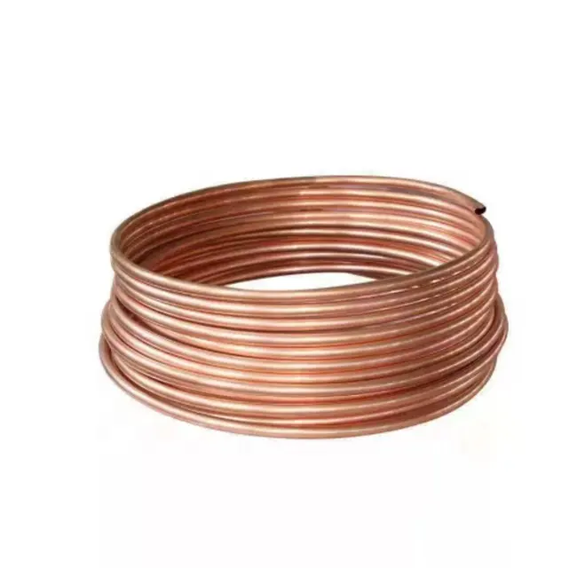 99.99% Red Aircon AC Refrigerated Ring Pancake Coil Braze Copper Roll Tube Pipe For Air Conditioners