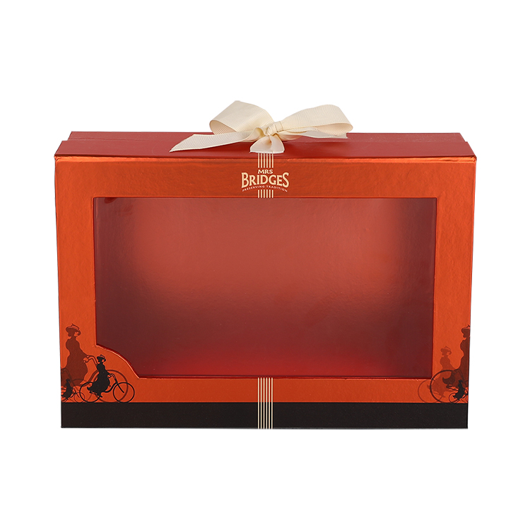 Custom logo printed magnetic close gift box designs bow tie bundle box gift box with see through window