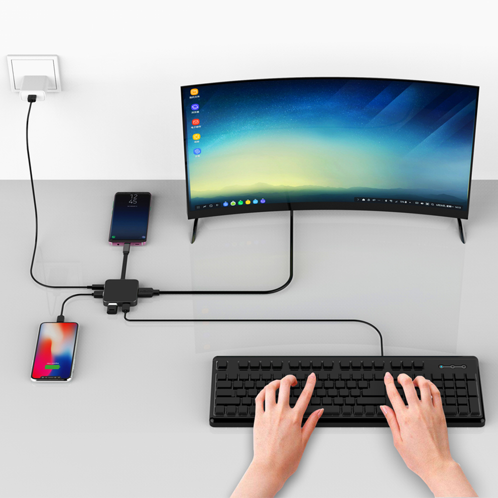 Зарядный концентратор Colorii S9 USB C-HDMI pd для Samsung dex