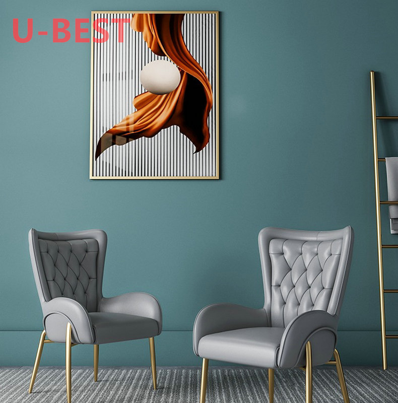 U-BEST современный роскошный дом серый chesterfield мягкая обеденные стулья в четырех ногах из фибролитов средей плотности мебель