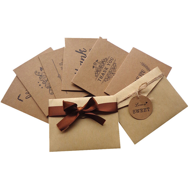 Amazon Hot Selling Customised Thanksgiving Greeting Cards Wholesale Bulk Greeting Cards Kraft Paper Thank you Greeting Cards