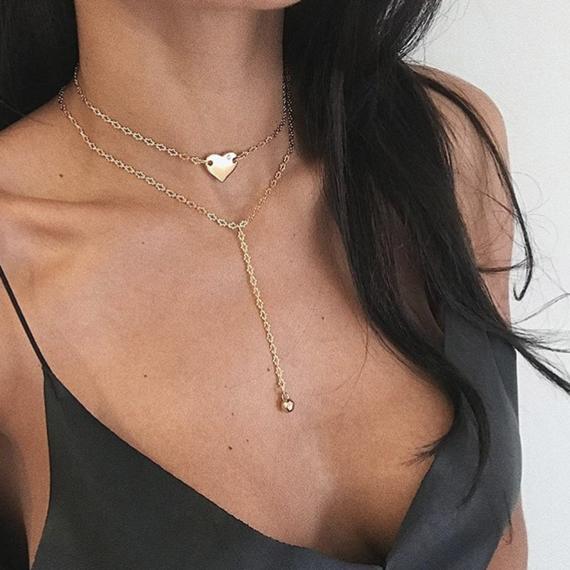 Explosive fashion all-match ladies love multi-layer necklace ball pendant simple personality torque chain pendant locket choker