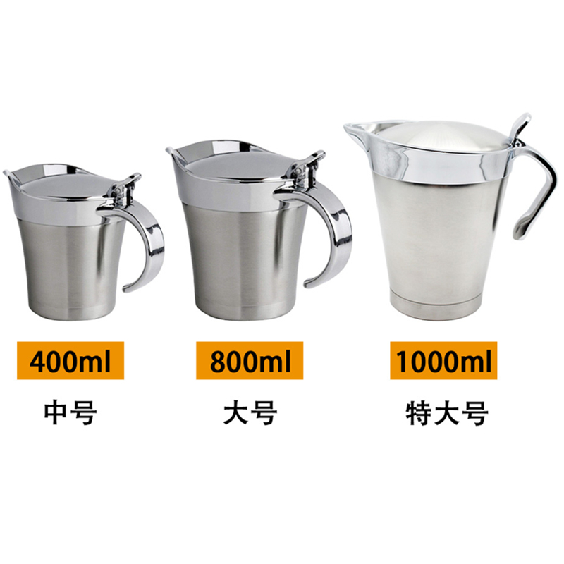 Warmer And Saucer Stainless Steel Double Insulated Christmas Steak Sauce Jug Wholesale Gravy Boat