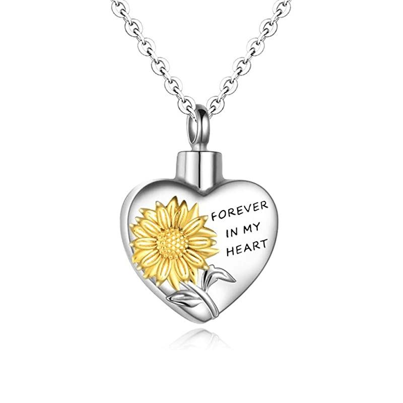 Sunshine Flower Heart Perfume Bottles Urn Cremation Pendant for Missed Loved Ones Best Gift