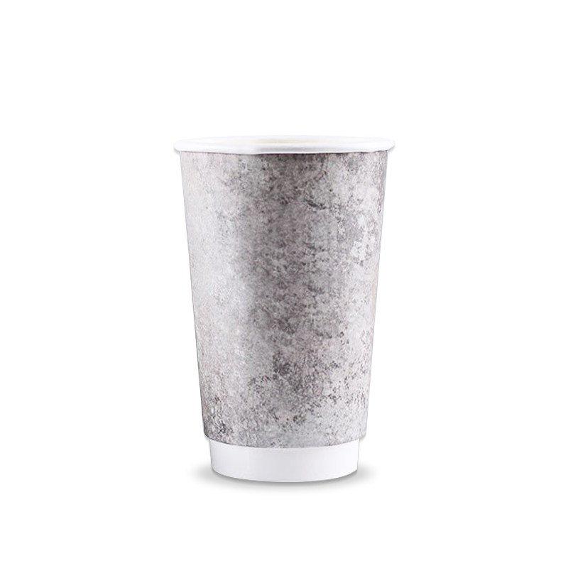High quality double layer hollow cup 16oz disposable paper cup coffee hot and cold drink packaging cup can be customized logo