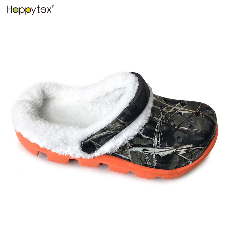 New Arrival Clogs Men's Beach Cozy Fluffy Warm Soft Camouflage Printing Original Clogs For Women And Men