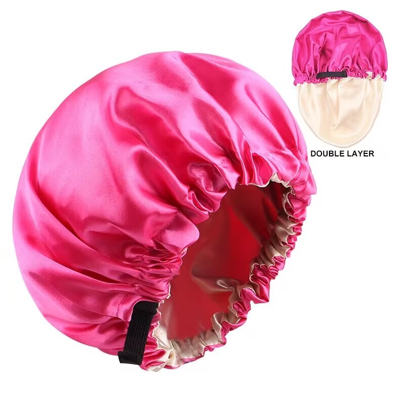 Elastic and Reusable Bath Caps Double Waterproof Layers Shower Cap Bathing Shower Caps Environmental Protection Hair Bath Hat