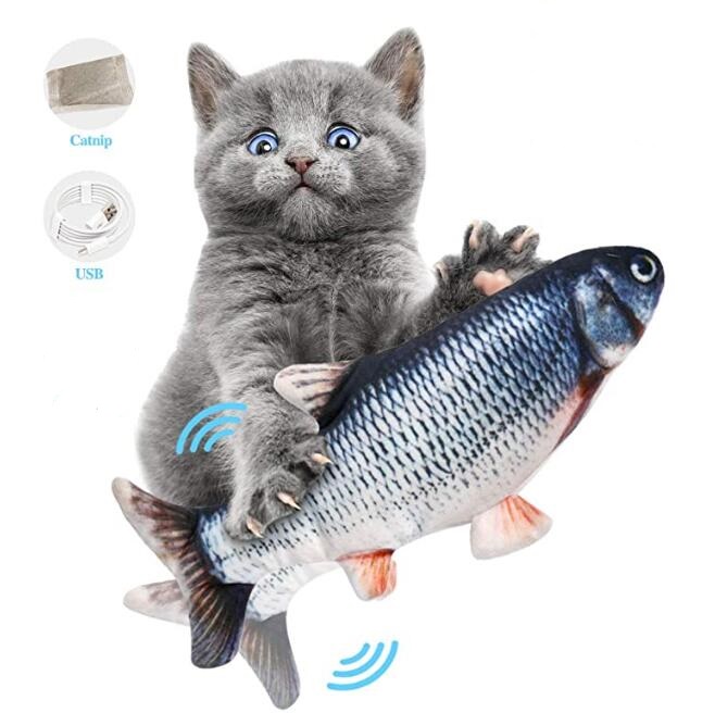Jumping fish plush toy simulation electric stuffed animals doll