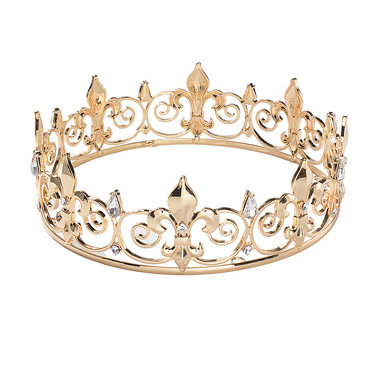 Factory Direct Sell Baroque Men's Golden Crown King Tiaras