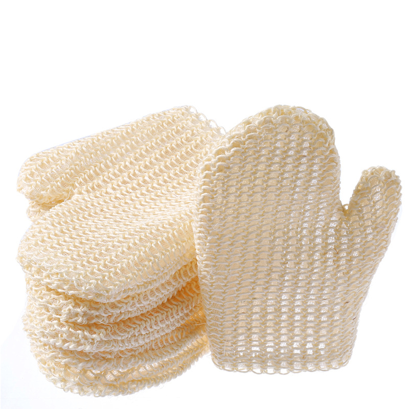 RTS 100% Natural Exfoliating Sisal Fiber Loofah Glove Mitt Mitten Bath Scrubber Remove Dead Skin Exfoliating gloves