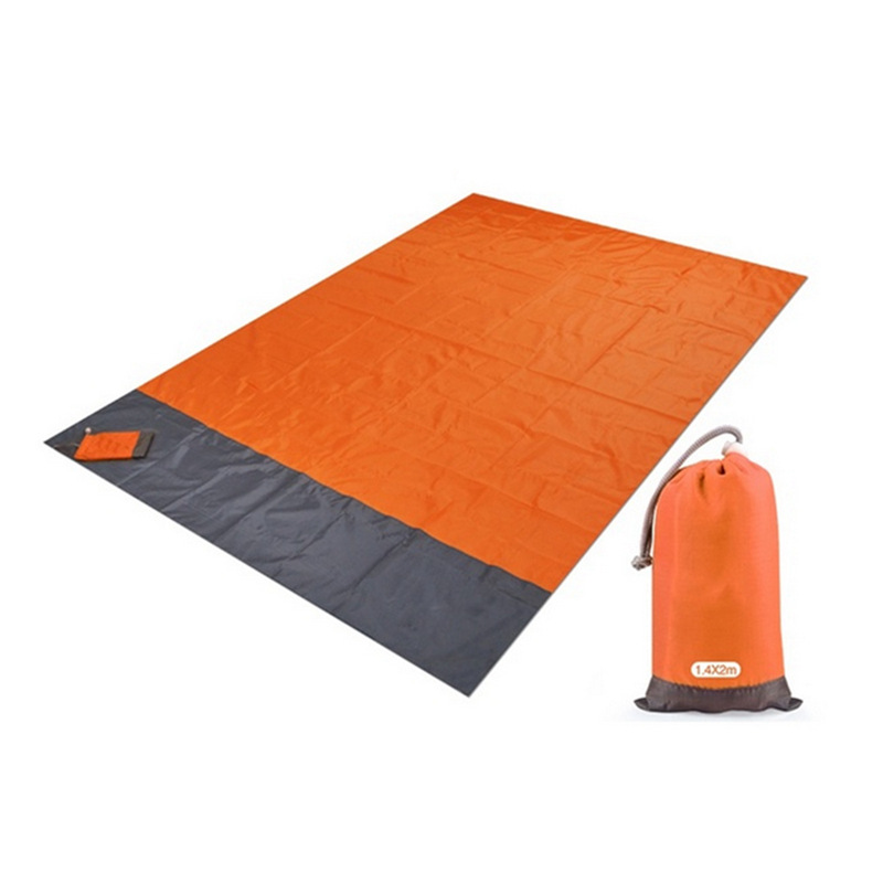 Eco-friendly Orange Large Family Picnic Waterproof Blanket with Tote