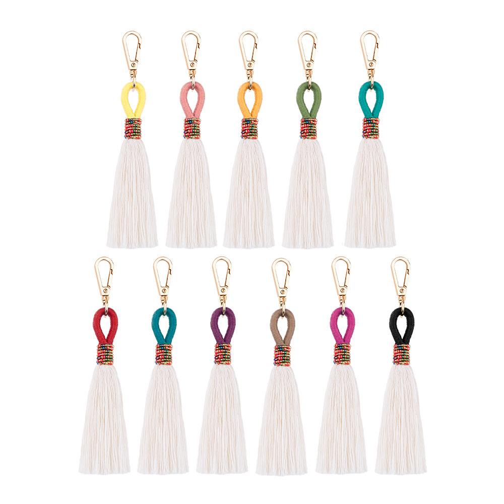 AD. Jewelry Handmade DecoratIve keyring Ombre Stacked Keychain Layered Threads Tassel Accessory Boho Style K68154