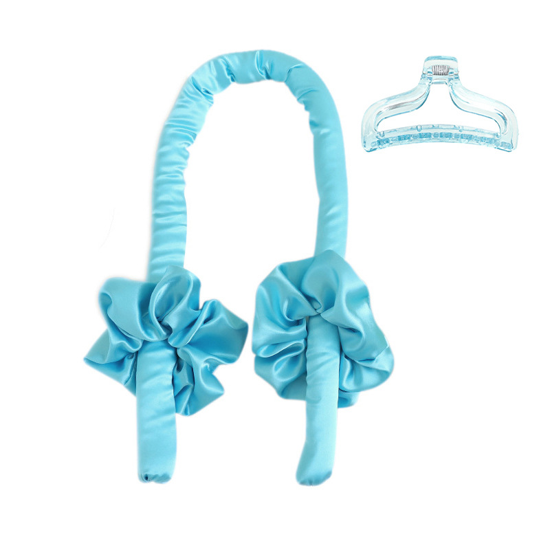 Amazon Hot Sale Set New Lazy curler Hair Artifact Clip Satin Hair Tie Solid Color Multi-color Optional