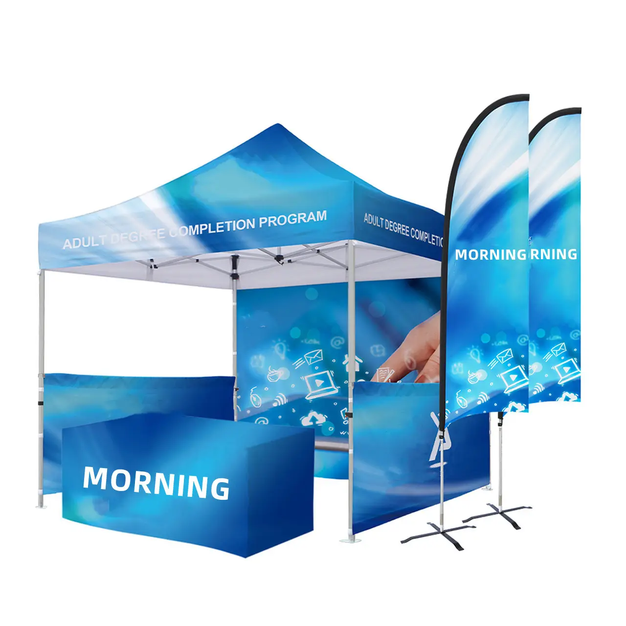 10X10ft Custom Aluminum Frame Folding Portable Canopy Tent Trade Show Display Events Outdoor Advertising Tent