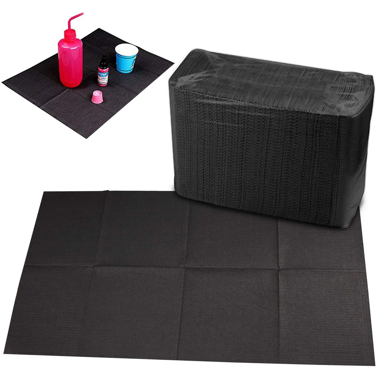 Custom High Quality Hygienic Dental Bib Cloth Cleaning Pad Waterproof Tablecloth Disposable Black Tattoo Pads