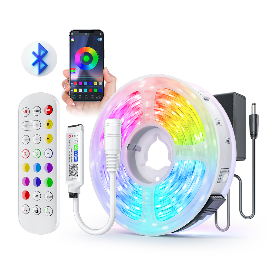 10 м 15 М 5050 цветных (RGB) светодиодных лент света гибкий DC12V Светодиодная лента с помощью приложения на телефоне на расстоянии до 20 м 25 м возможностью погружения на глубину до 30 м