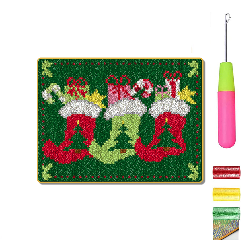 Latch Hook Kits for Adults Home Decoration DIY Needlework Unfinished Crocheting Rug Kit
