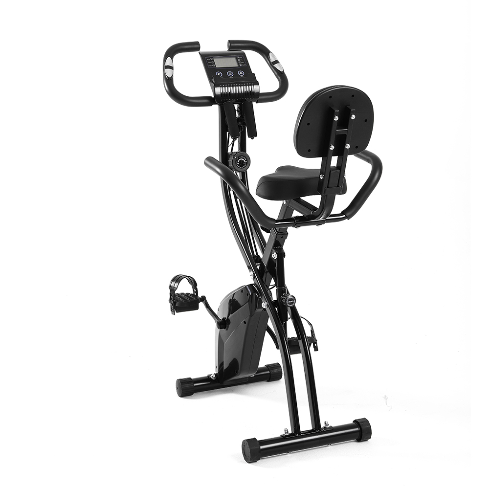 X Bike Ultra-Quiet Folding Exercise Bike, Magnetic Upright Bicycle with Heart Rate with LCD Monitor