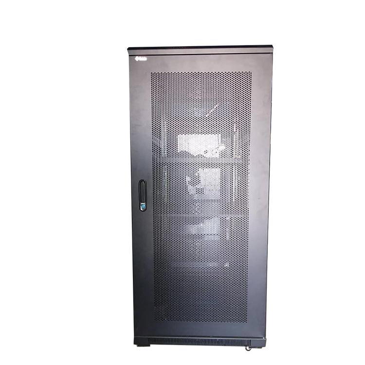 19'' 600mm 1200mm SPCC Steel Mesh Door Rack Spring Lock 24U Floor Standing Data Center Server Cabinet