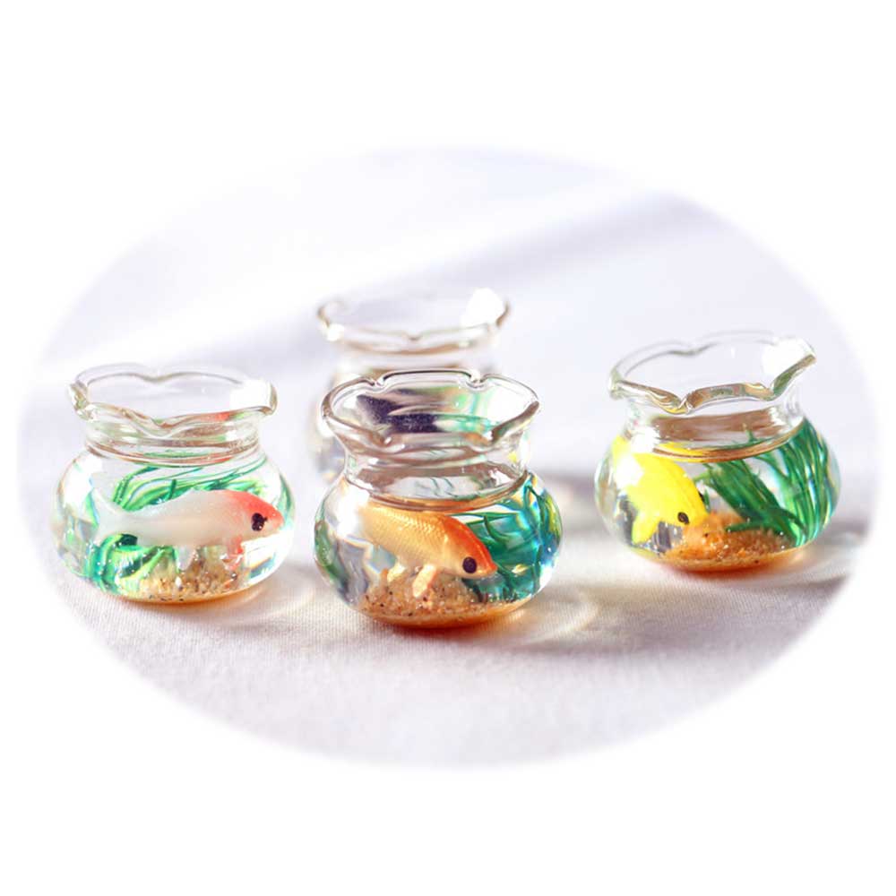 1/12 Dolls Resin Doll House Miniatures Diy Fish Bowl Models Accessory