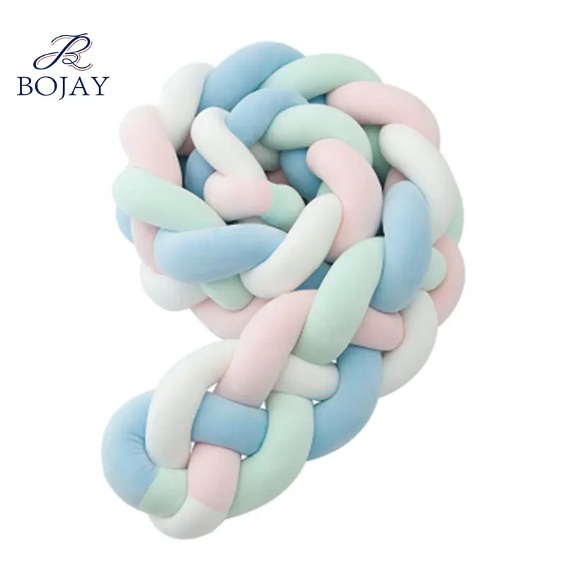 Braided Crib Bumper Knot Cushion Knot Pillow Bolster Decorative Crib Bedding Baby Gift