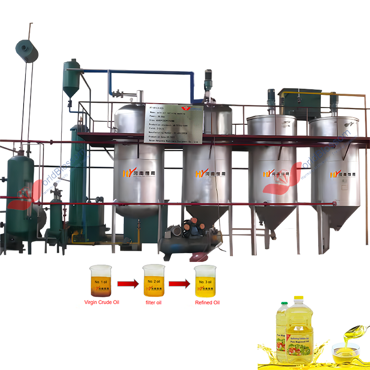 Reliable crude plam oil refining machine/cottonseed sunflower edible oil refinery plant