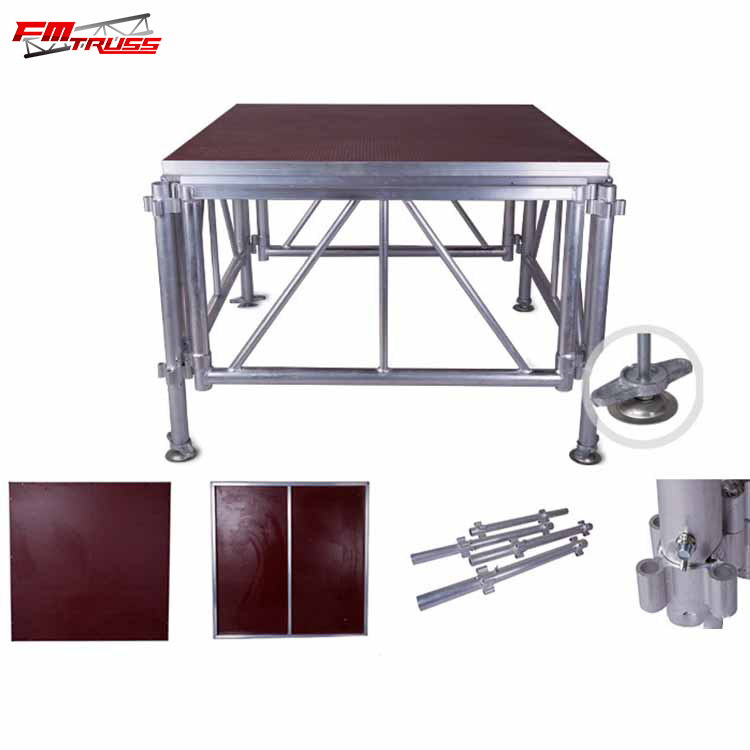 Event Stage Adjustable Aluminum Wooden Clear Acrylic Glass Stage Portable Stage Platform