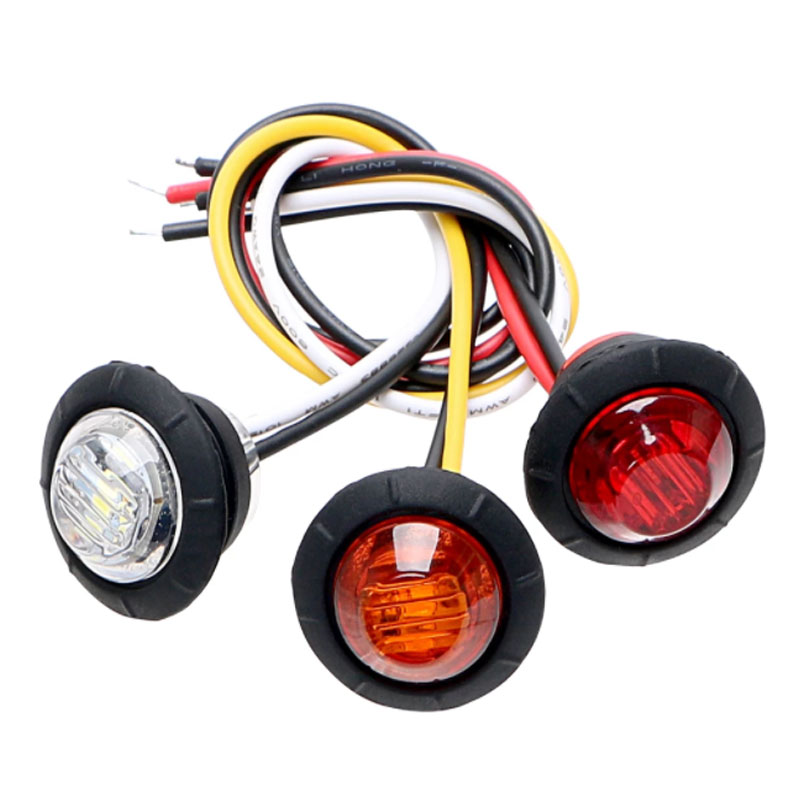 Led 12v/24v 3leds truck trailer side marker Indicator warning red yellow white light universal Clearance Lights