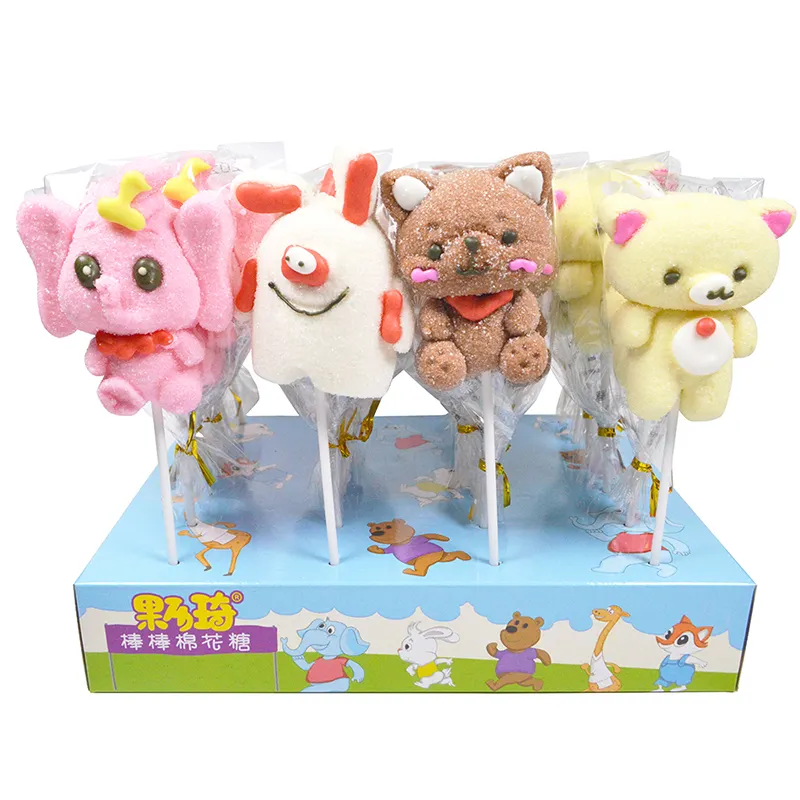 Marshmallow candy manufacturing supply directly 35g animal candy toys sweet cartoon toy candy marshmallow lollipop