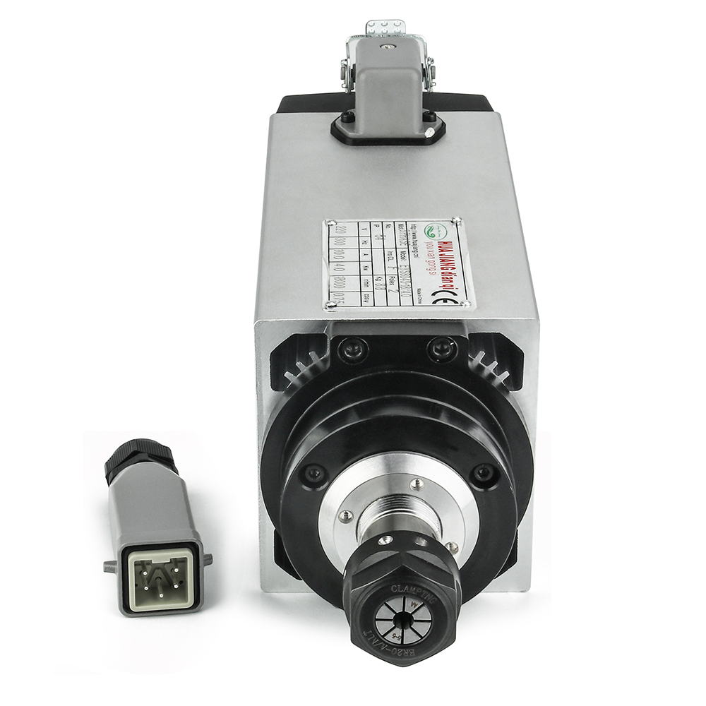 High Speed Air Cooled Square Spindle motor 4KW ER25 for CNC engraving machine