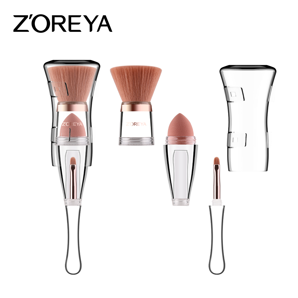 ZOREYA 3 в 1 уникальная Кисть для макияжа/небольшой минимальный заказ Oem запатентованные кисти для макияжа