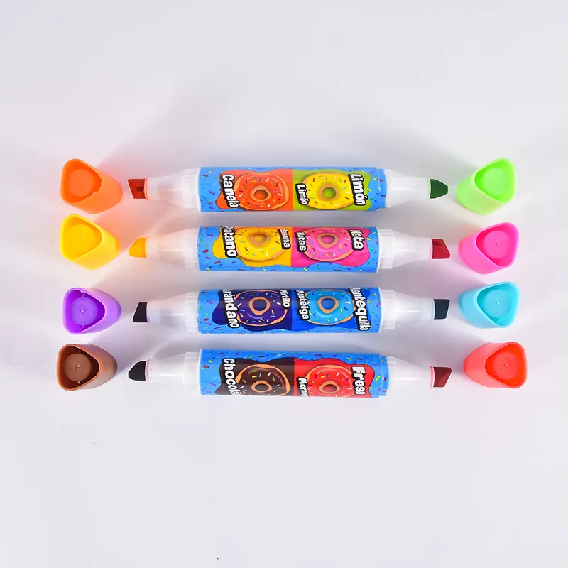 Student Drawing Plastic Transparent Kawaii Stationery gifts 6 joints cube tube long highlighter pen