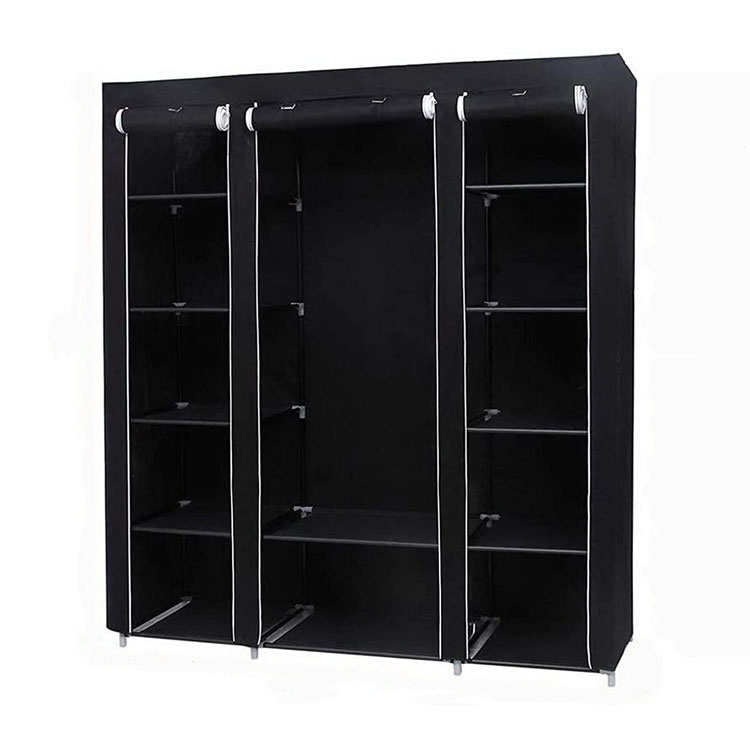 Portable single wardrobe closet, breathable non-woven children's wardrobe, fully enclosed clothes storage rack