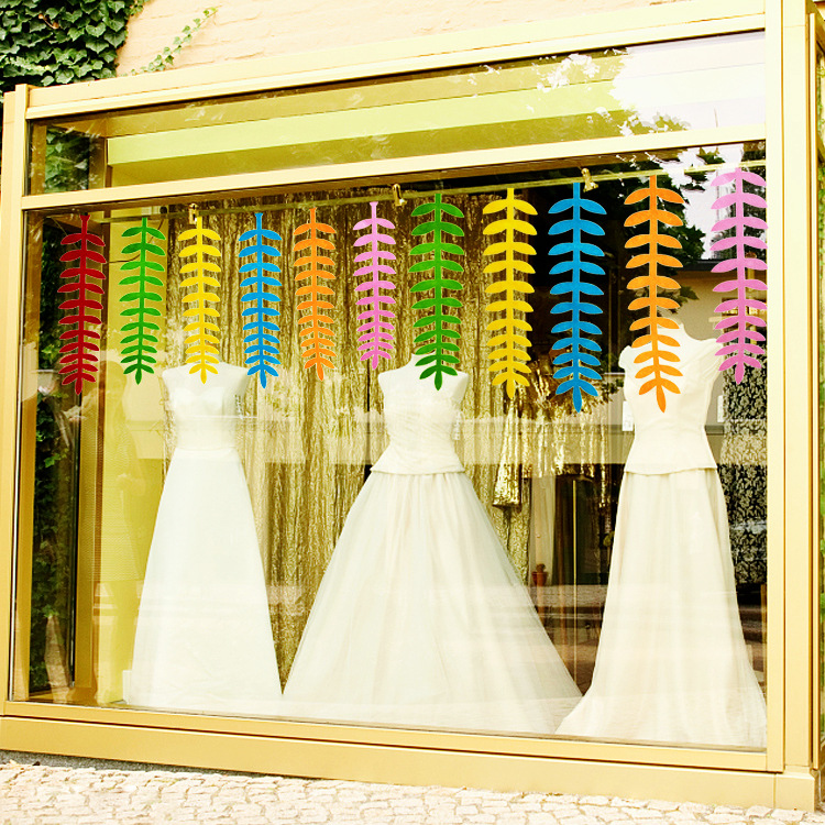 Spring open shop decoration mall wall decoration charm classroom showcase tool creative colorful leaf Rattan