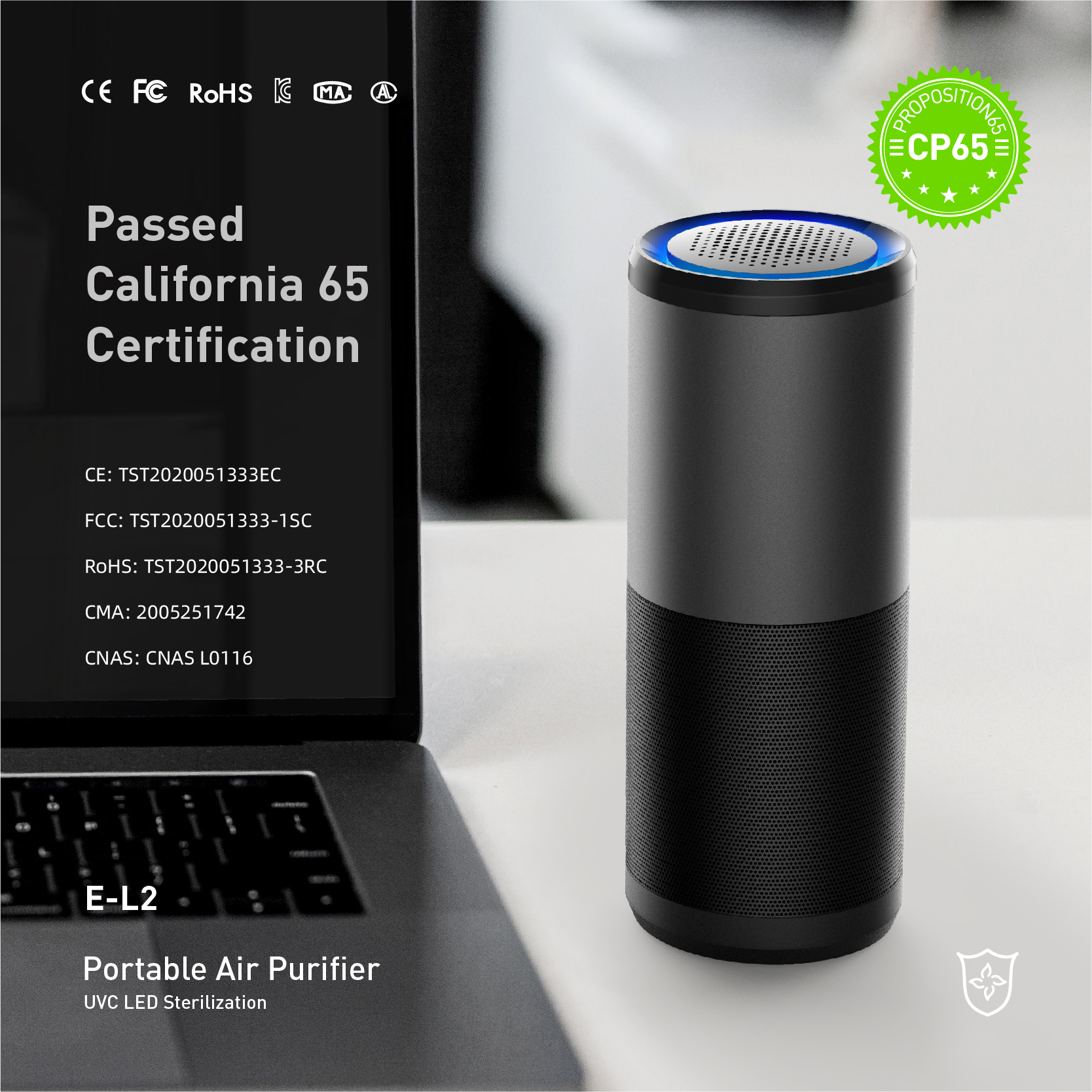 Бесплатный фильтр UVC светодиодная подсветка USB портативный автомобильный очиститель воздуха 13 класс Hepa фильтр персональный УФ-очиститель воздуха