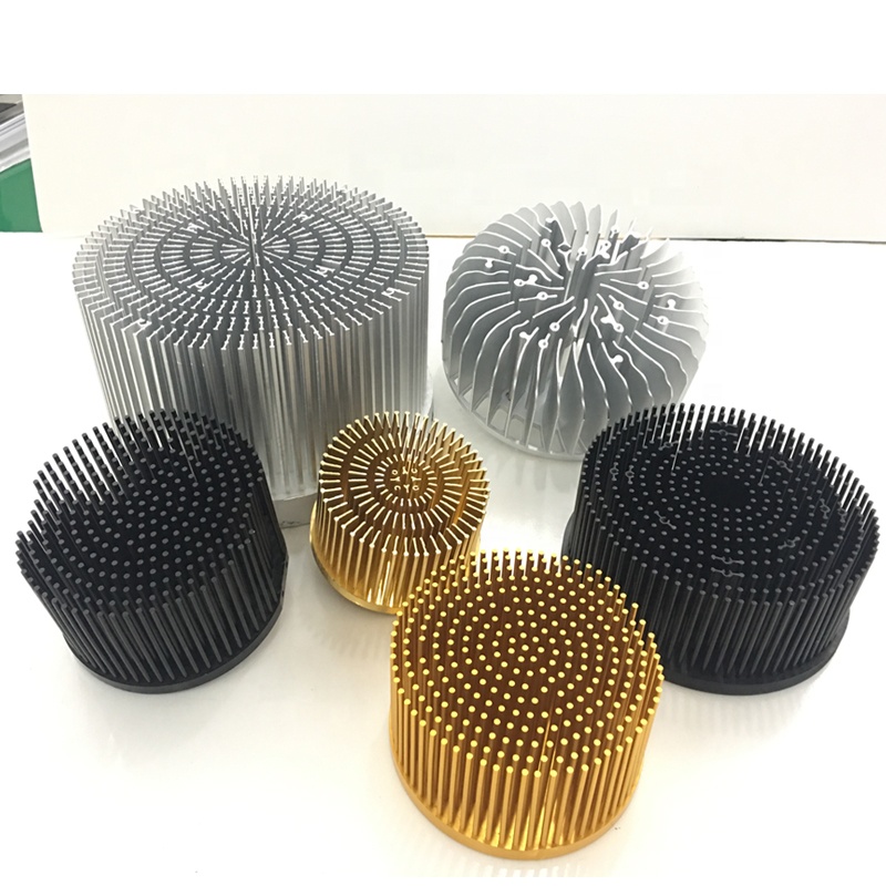 Custom 1070 Aluminum Cold Forging Pin Fin Heat Sink Passive Heatsink for LED CXB 3590 LED Lighting Heat Sink