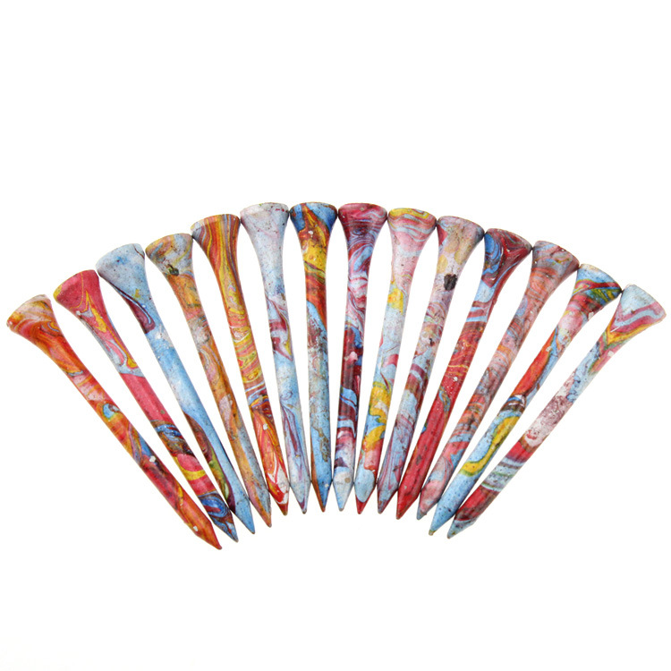 Custom Made Camouflage 70 MM OEM LOGO Wood Golf Pegs Cheap Golf Tees