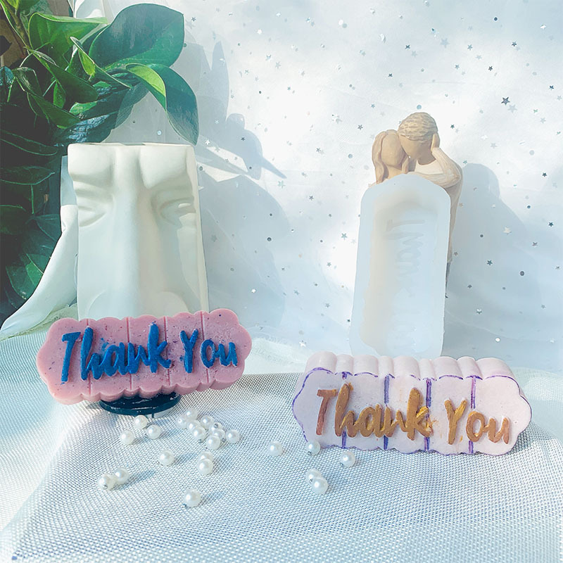 W013 DIY Epoxy Letter Soap Mold Wavy Scented Candle Resin Silicone Mold
